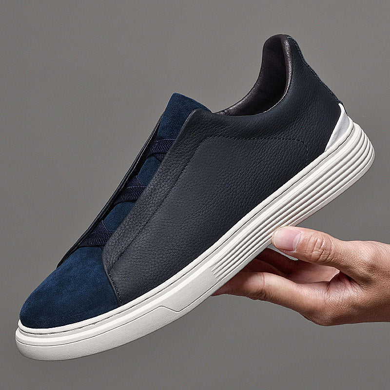 Men's Adriano Leather & Suede Sneakers – Slip-On Trainers