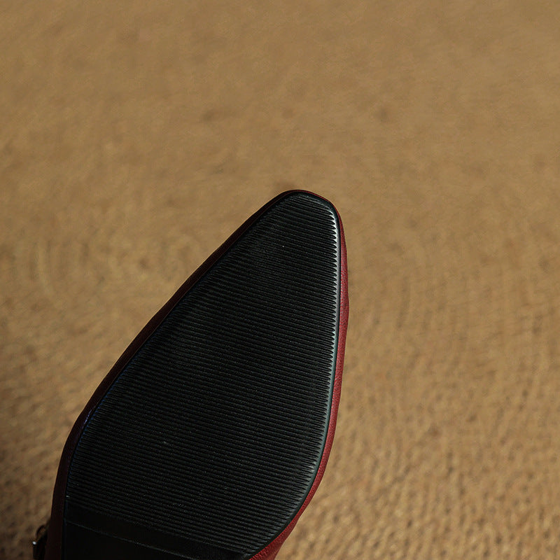 Women's Vintage Leather Mules - Classic Mary Jane Style