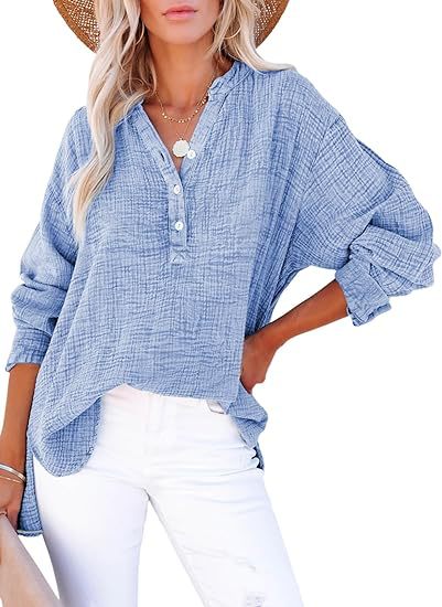 Women's Relaxed Elegance Button Blouse - Effortless Day-to-Night