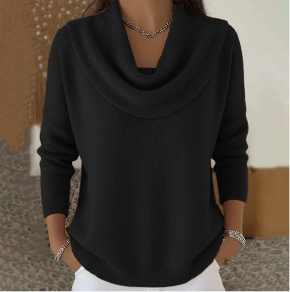 Women's Vionne Knit Sweater with Collar - Effortless Elegance