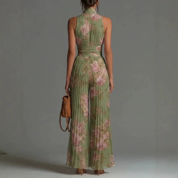 Women's Floral Elegant Jumpsuit - Evening & Special Occasion
