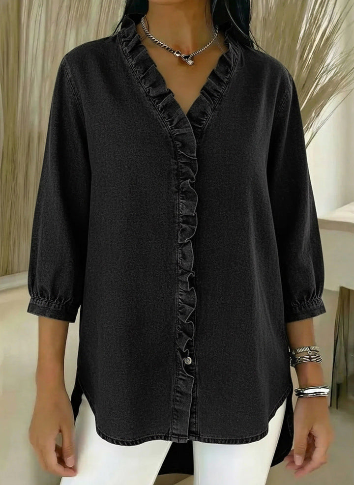 Women's Elegant Ruffle Blouse - Feminine and Sophisticated