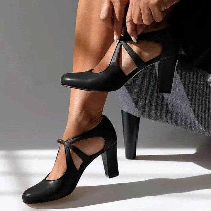 Women's Camille Genuine Leather Comfort Heels - All-Day Elegance