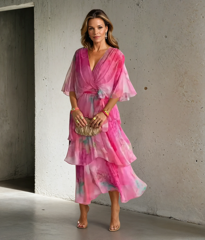 Women's Layered Floral Sun Dress - Effortless Summer Style