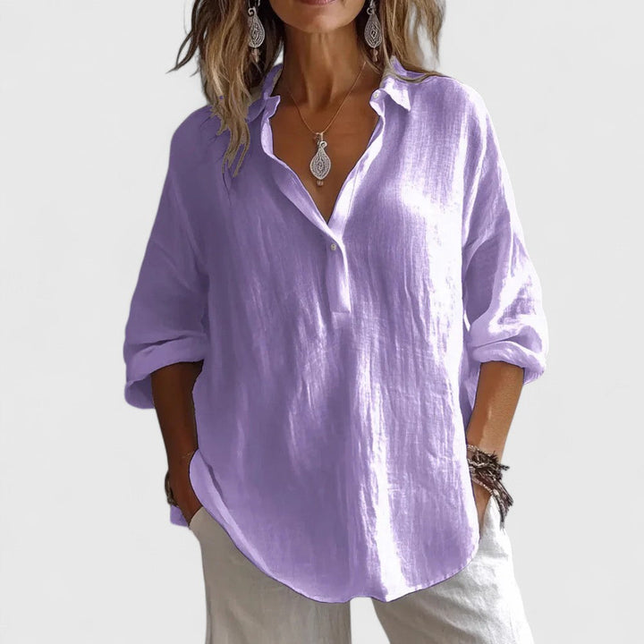 Women's Laid-Back Chic Blouse - Relaxed Yet Refined