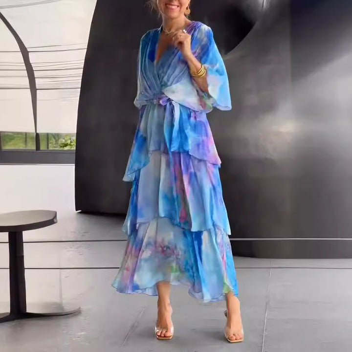Women's Layered Floral Sun Dress - Effortless Summer Style