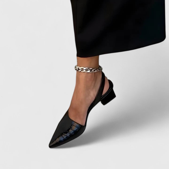 Women's Croco Slingback Block Heels - Everyday Elegance