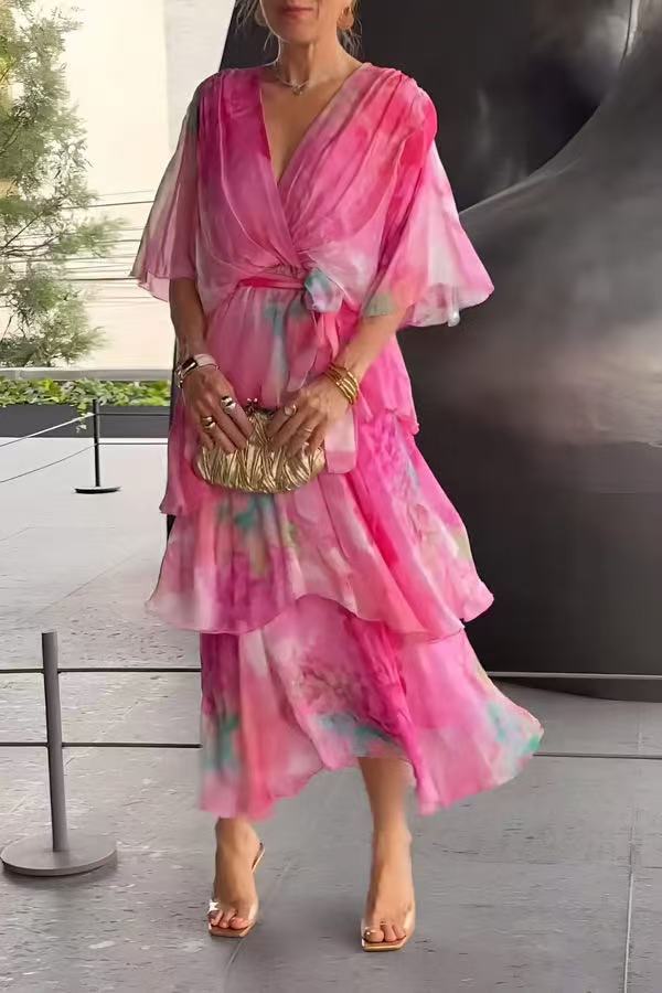 Women's Layered Floral Sun Dress - Effortless Summer Style