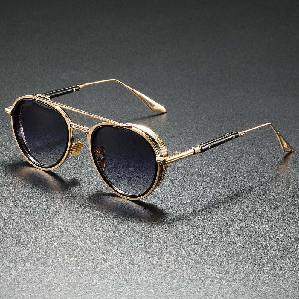 Men's Round Metal Sunglasses – Double Bridge Retro Frames