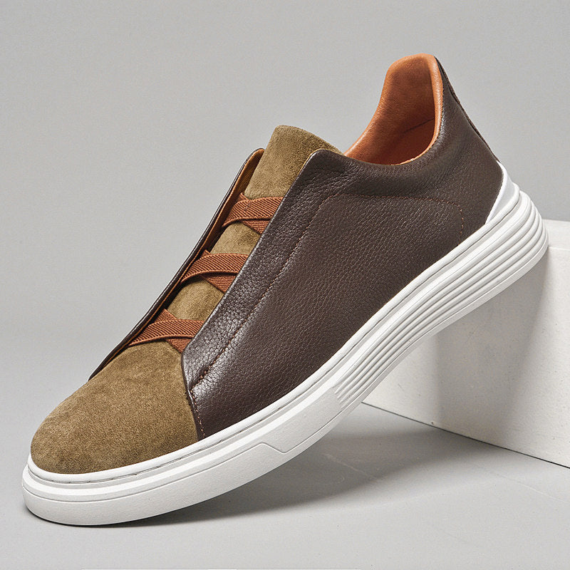 Men's Adriano Leather & Suede Sneakers – Slip-On Trainers
