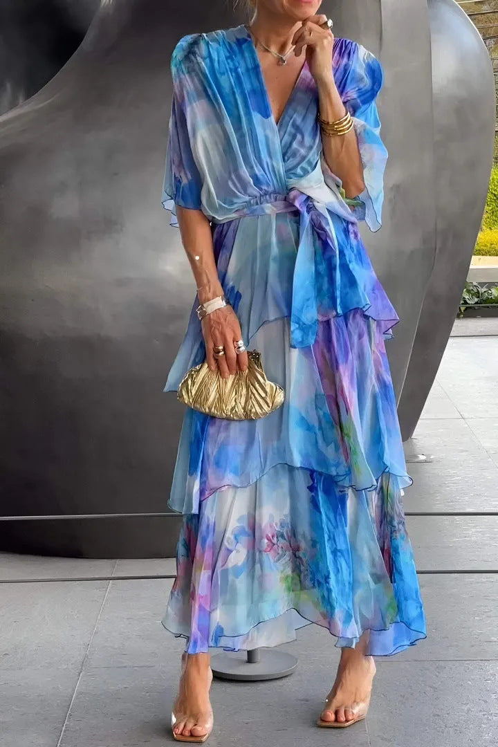 Women's Layered Floral Sun Dress - Effortless Summer Style