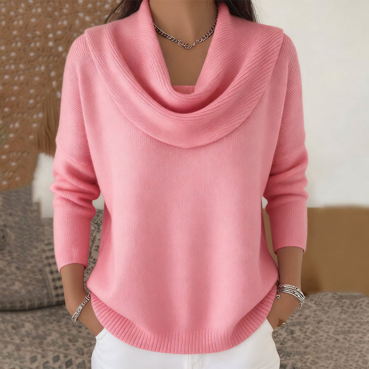 Women's Vionne Knit Sweater with Collar - Effortless Elegance