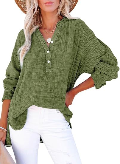 Women's Relaxed Elegance Button Blouse - Effortless Day-to-Night