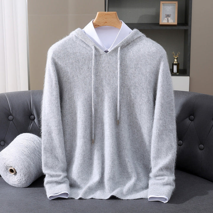 Men's Cashmere Hoodie - Luxe Soft Hooded Pullover