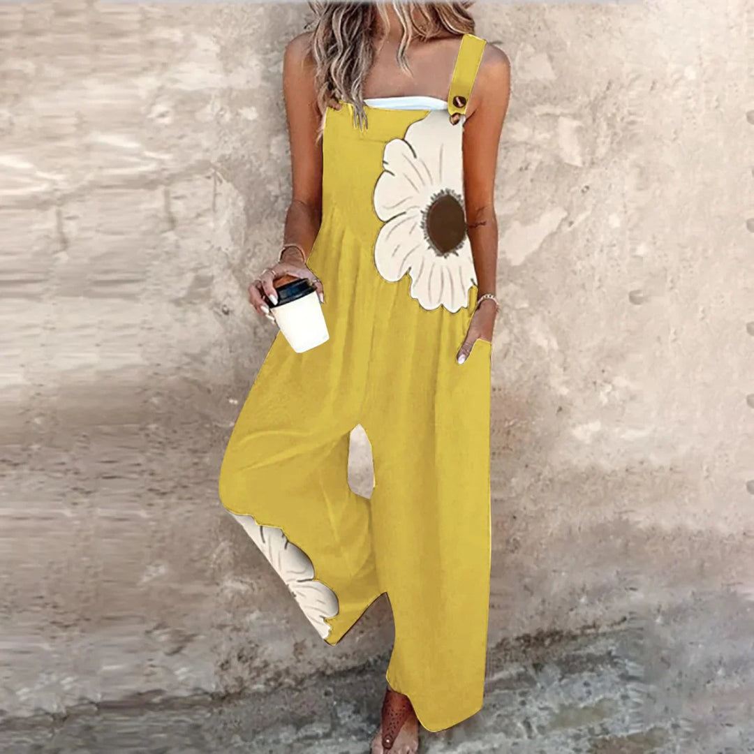 Women's Floral Print Relaxed Overalls - Effortless Style