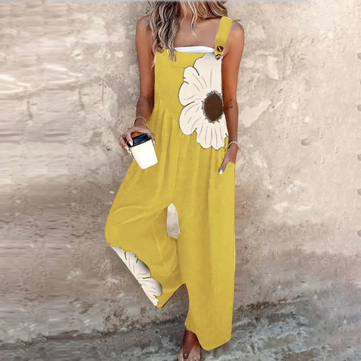 Women's Floral Print Relaxed Overalls - Effortless Style