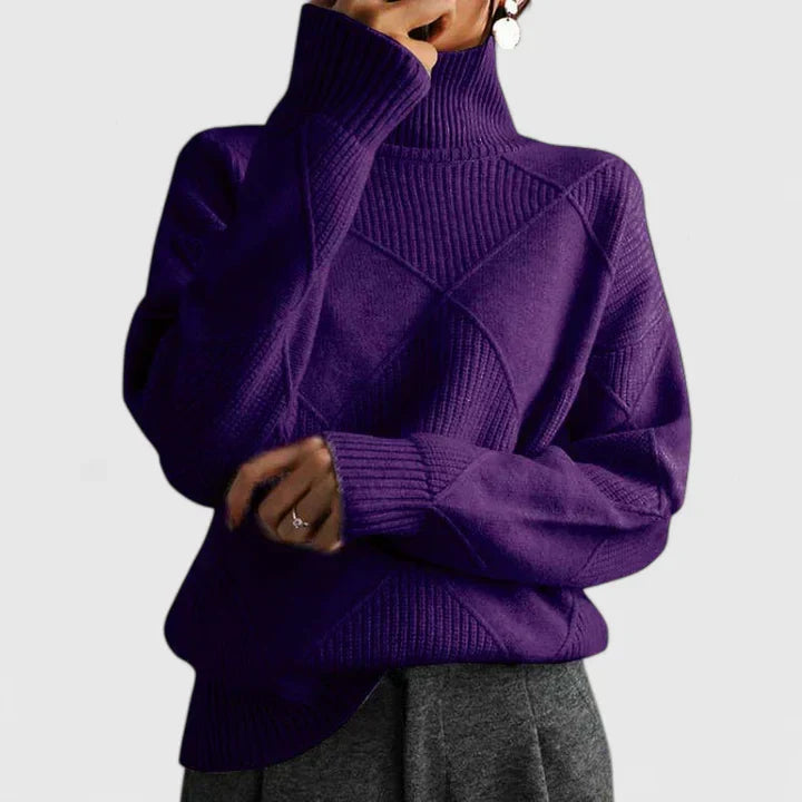 Women's Cozy Turtleneck Knit Sweater - Everyday Warmth