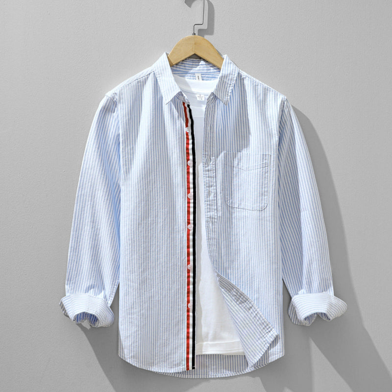 Men's Striped Linen Shirt – Lightweight Smart Casual Summer Top