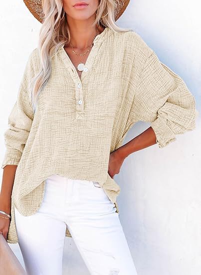 Women's Relaxed Elegance Button Blouse - Effortless Day-to-Night