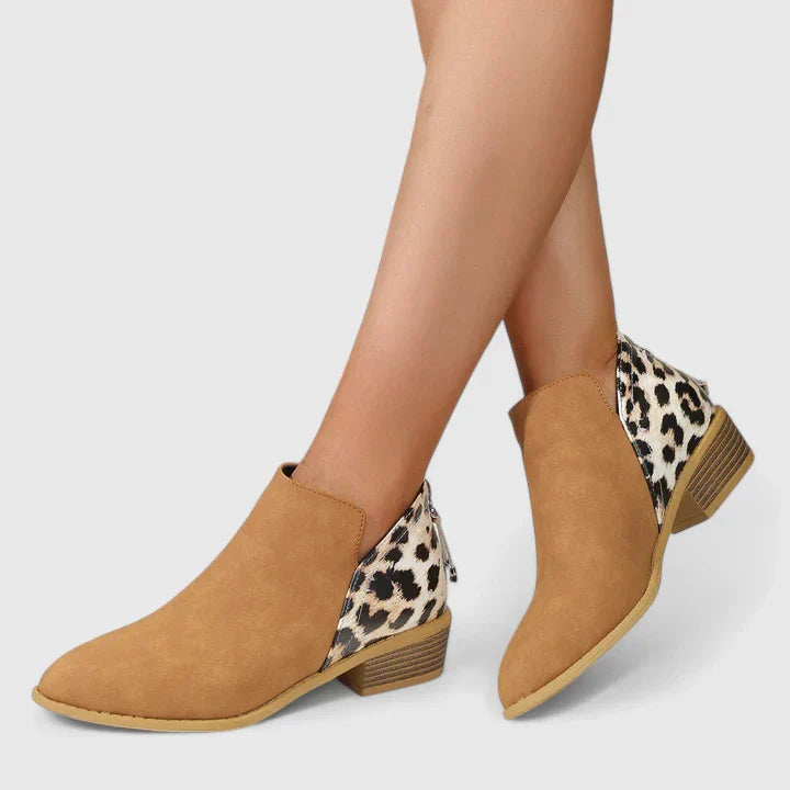 Women's Gabbie Vegan Leather Animal Print Ankle Boots - Everyday Chic