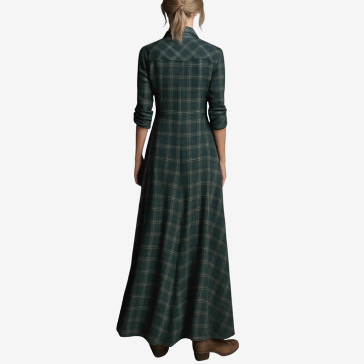 Women's Checked Maxi Dress - Versatile from Day to Night