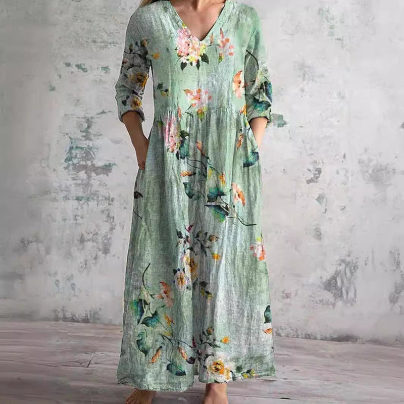 Women's Floral Summer Dress - Effortless Elegance for Warm Days