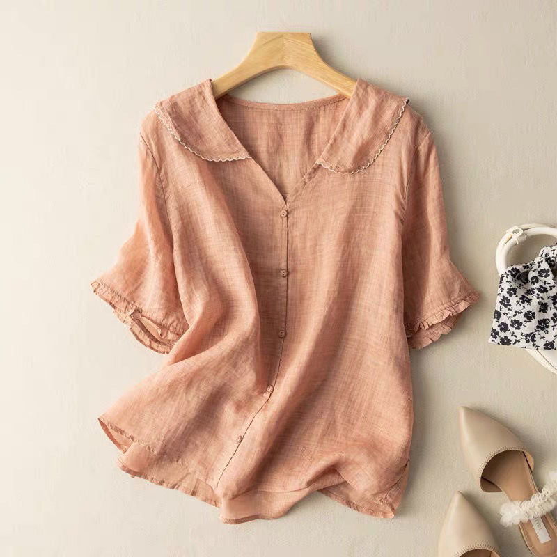 Women's Hailey Summer Button Blouse – Effortless Everyday Grace