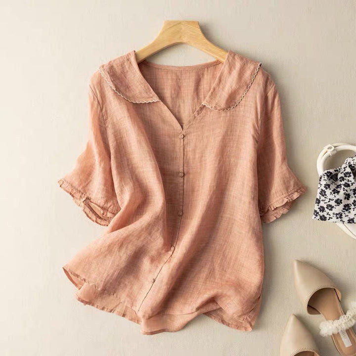 Women's Hailey Summer Button Blouse – Effortless Everyday Grace