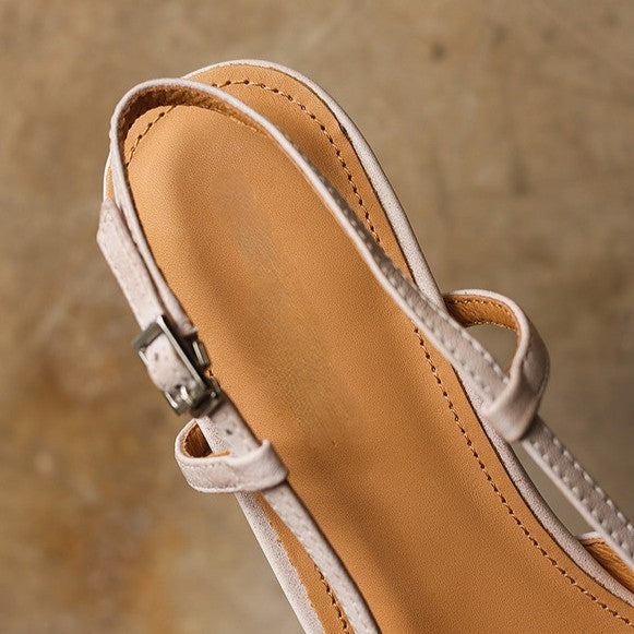 Women's Genuine Leather Slingback Heels - Polished All-Day Wear