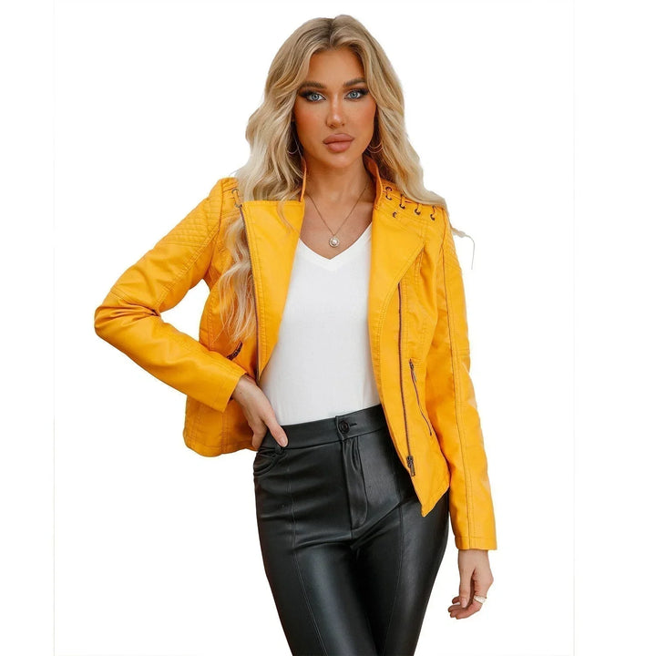 Women's Vegan Leather Moto Jacket - Edgy Everyday Style