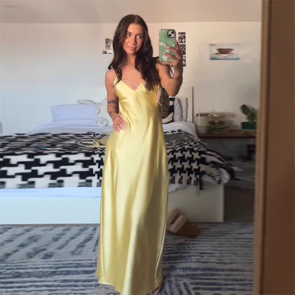 Scarf-neck halter bodycon maxi dress