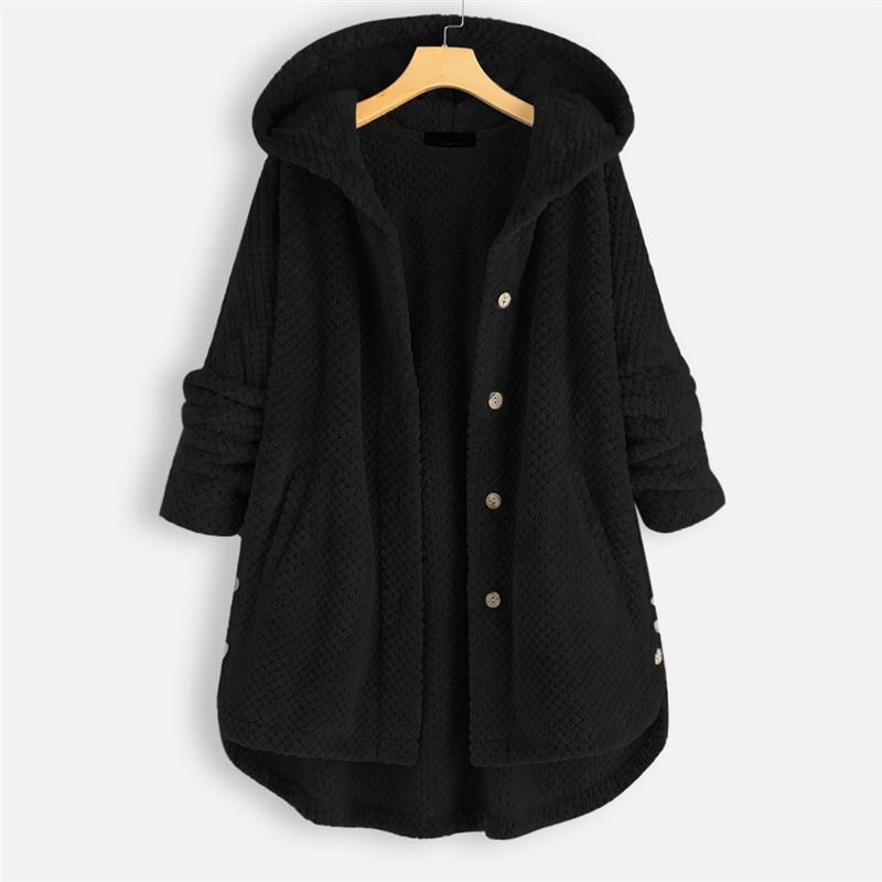 Women's Mira Plush Hooded Button Jacket - Cozy Warmth