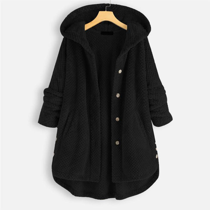 Women's Mira Plush Hooded Button Jacket - Cozy Warmth