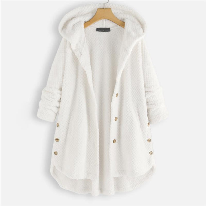 Women's Mira Plush Hooded Button Jacket - Cozy Warmth