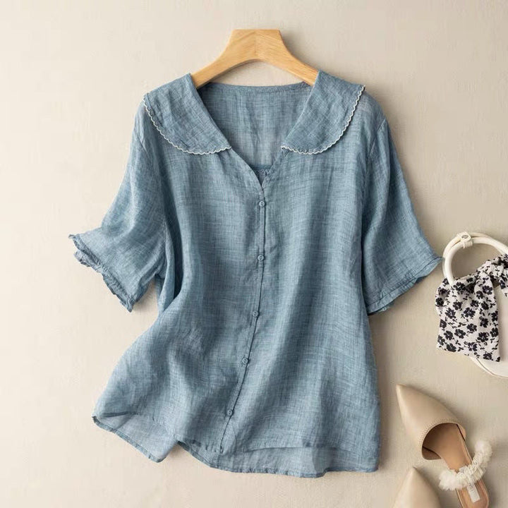 Women's Hailey Summer Button Blouse – Effortless Everyday Grace