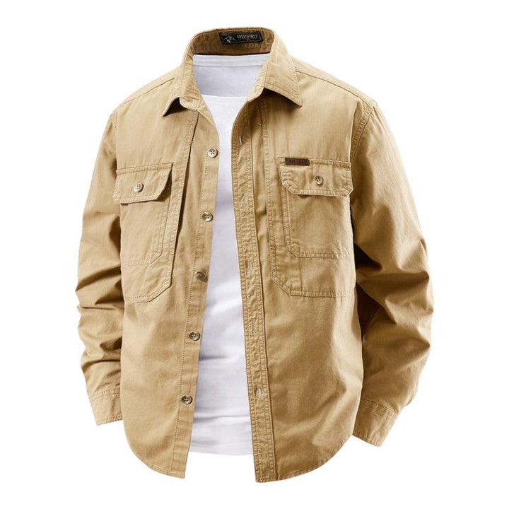 Men's Cotton Workwear Overshirt – Utility Shacket for Layering
