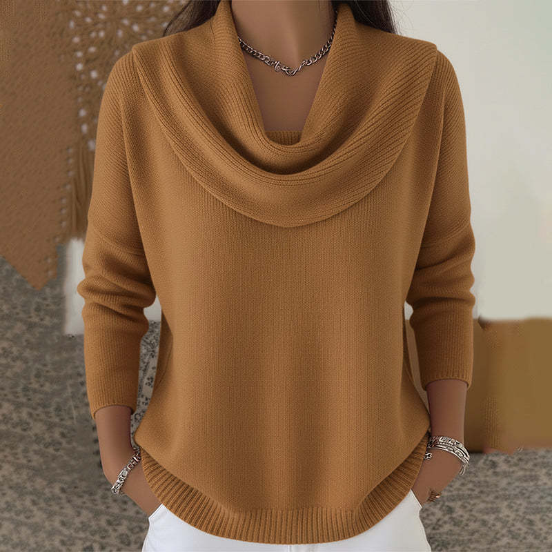 Women's Vionne Knit Sweater with Collar - Effortless Elegance