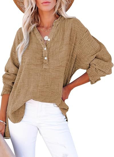 Women's Relaxed Elegance Button Blouse - Effortless Day-to-Night