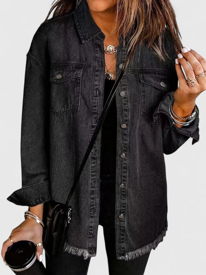 Women's Classic Button-Down Shirt Jacket - Versatile Everyday Layer