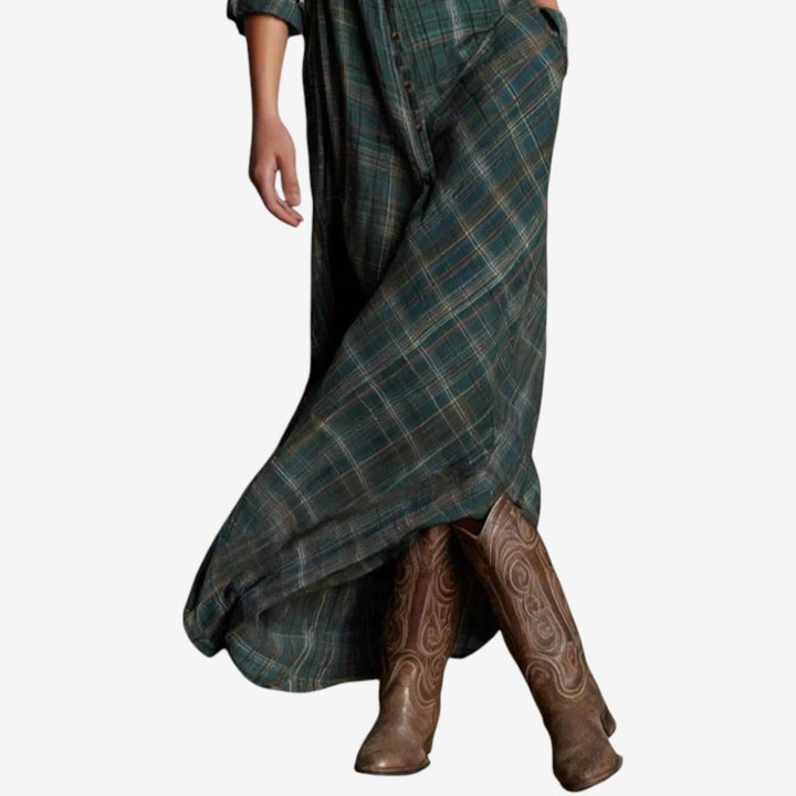 Women's Minimalist Collared Midi Dress - Effortless Office to Evening