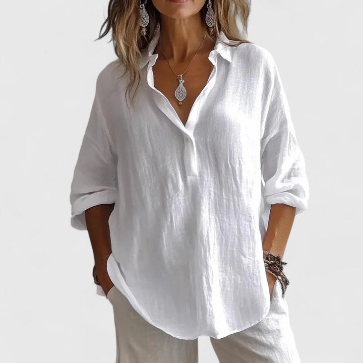Women's Laid-Back Chic Blouse - Relaxed Yet Refined