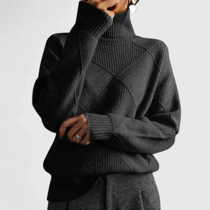 Women's Cozy Turtleneck Knit Sweater - Everyday Warmth