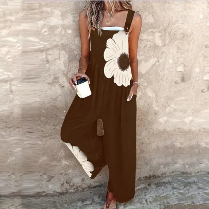 Women's Floral Print Relaxed Overalls - Effortless Style