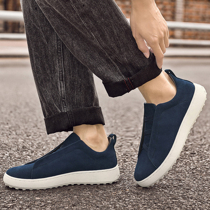 Men's Suede Trainers - Casual Low-Top Leather Sneakers