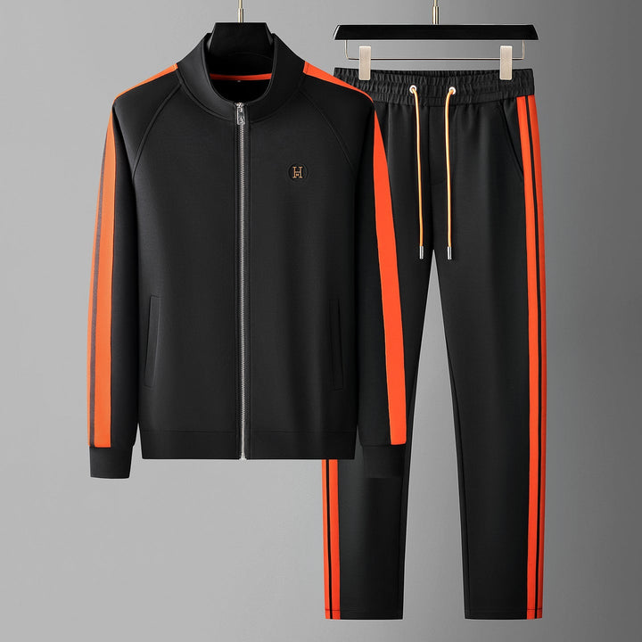 Men's Track Set – Contrast Stripe Zip Top and Joggers Co-ord