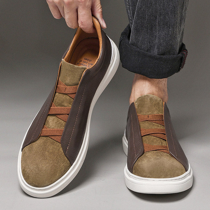 Men's Adriano Leather & Suede Sneakers – Slip-On Trainers