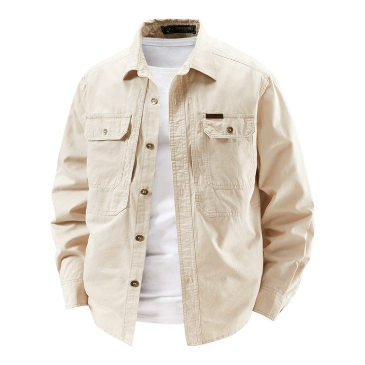 Men's Cotton Workwear Overshirt – Utility Shacket for Layering