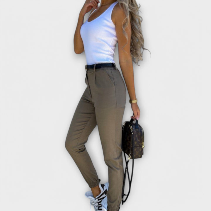 Women's High-Waist Stretch Pants - Everyday Comfort & Style