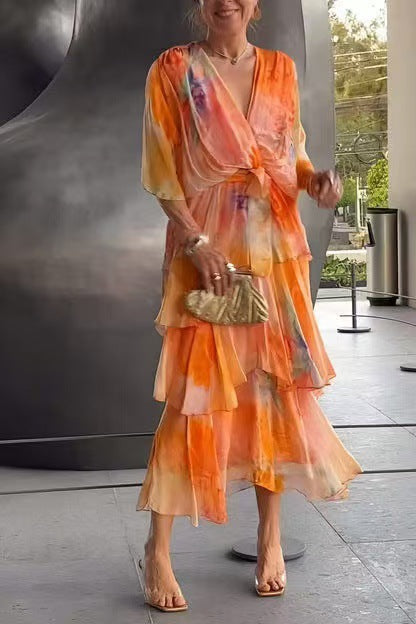Women's Layered Floral Sun Dress - Effortless Summer Style