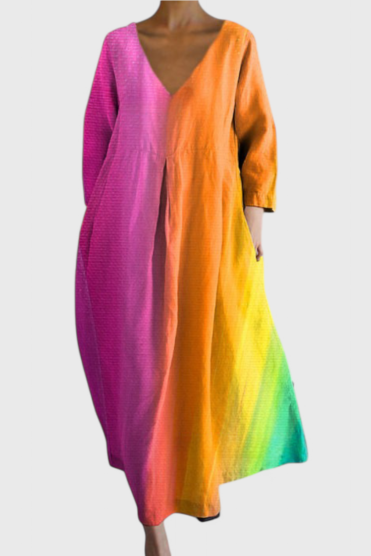 Women's Flowing V-Neck Dress - Your All-Day Comfort